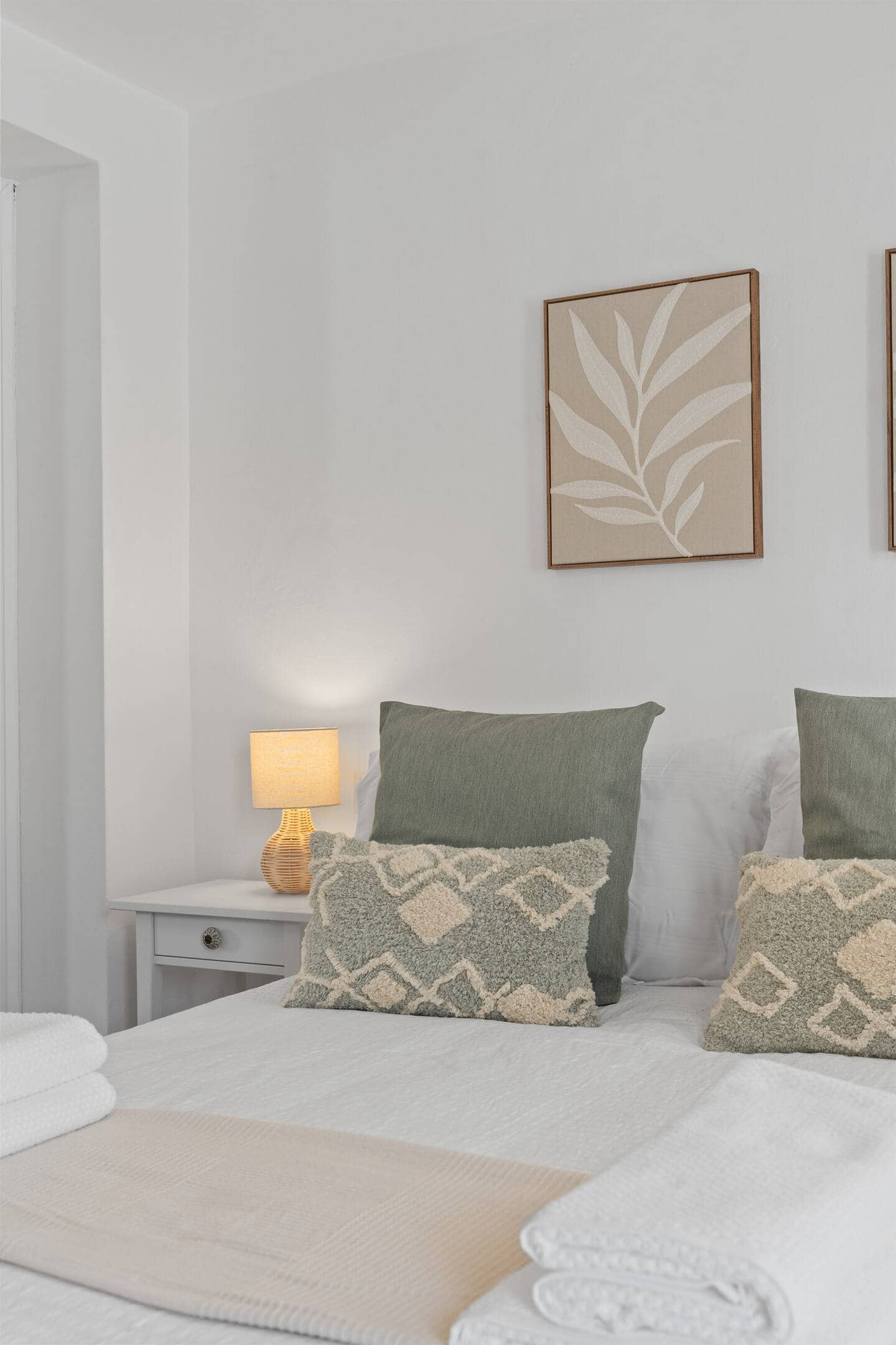 Sofa cushions and lamp